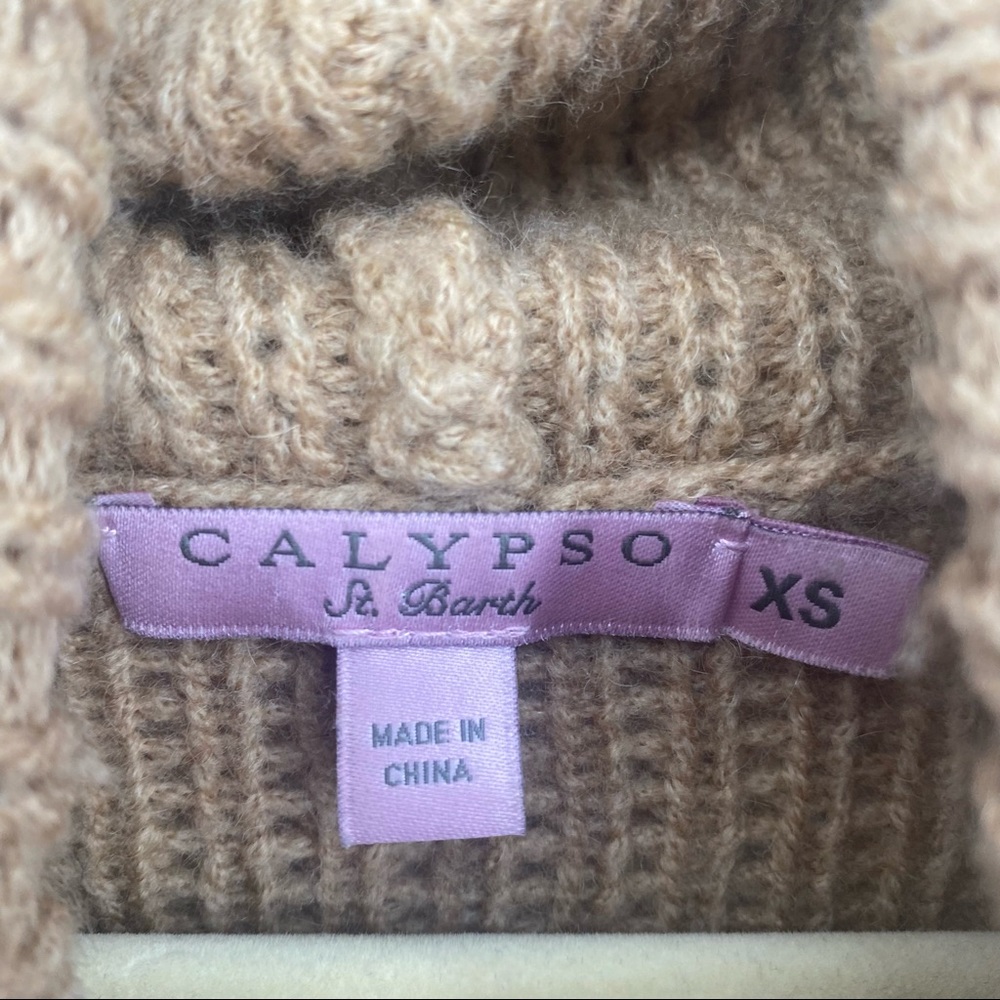Calypso St. Barth Camel Turtleneck Sweater - image 8